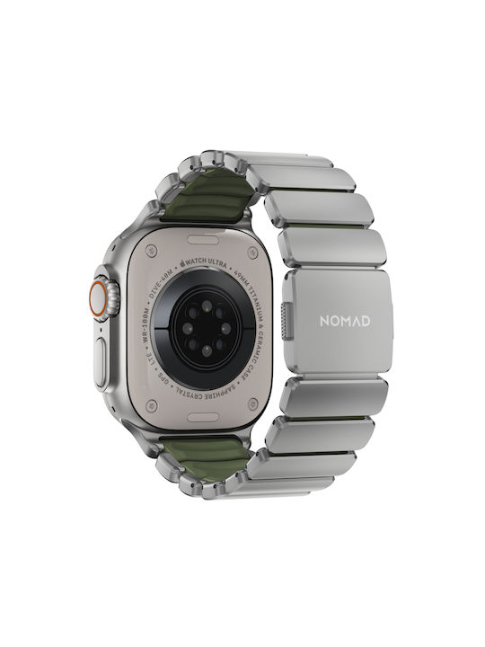 Nomad Stratos Band Natural Titanium Forest Green Fkm Aw 45 46 49mm Nm009568858