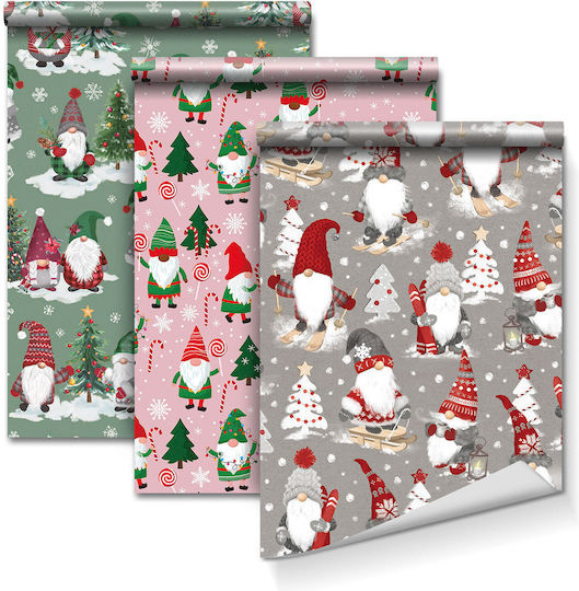 Weihnachtliches Einwickelpapier für Geschenk 70cm 3 Stück