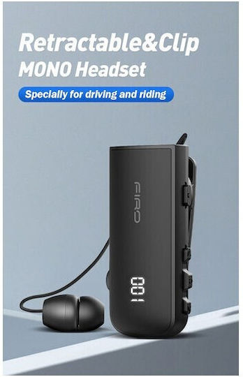 Firo H16 In-ear Bluetooth Handsfree Ακουστικό Πέτου Μαύρο