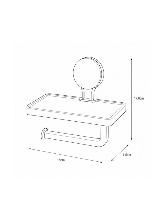 MRShome Wall Mounted Plastic Paper Holder With Suction Cup White