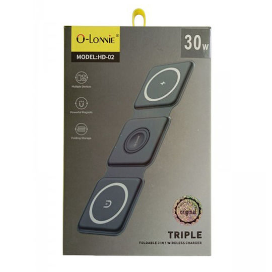 O-Lonnie Ασύρματος Φορτιστής (Qi Pad) 15W Μαύρος (HD02)