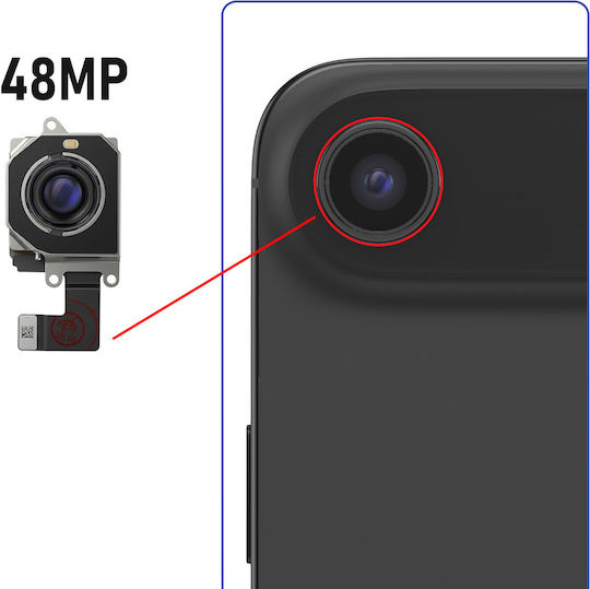 Clappio Camera Din Spate iPhone Air 48MP Unghi Larg Cablu Flex Integrat Negru