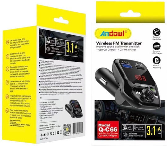 Andowl FM Transmitter Αυτοκινήτου με USB