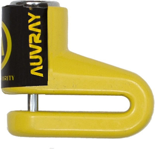 Auvray BD16 Motorcycle Disc Brake Lock with 6mm Pin in Yellow