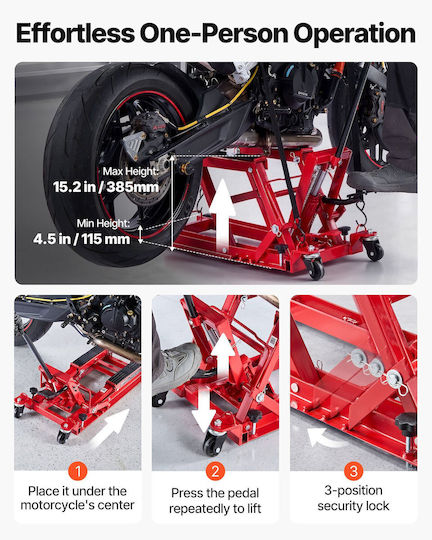 Vevor Central Motorcycle Frame Stand with Maximum Weight 680kg