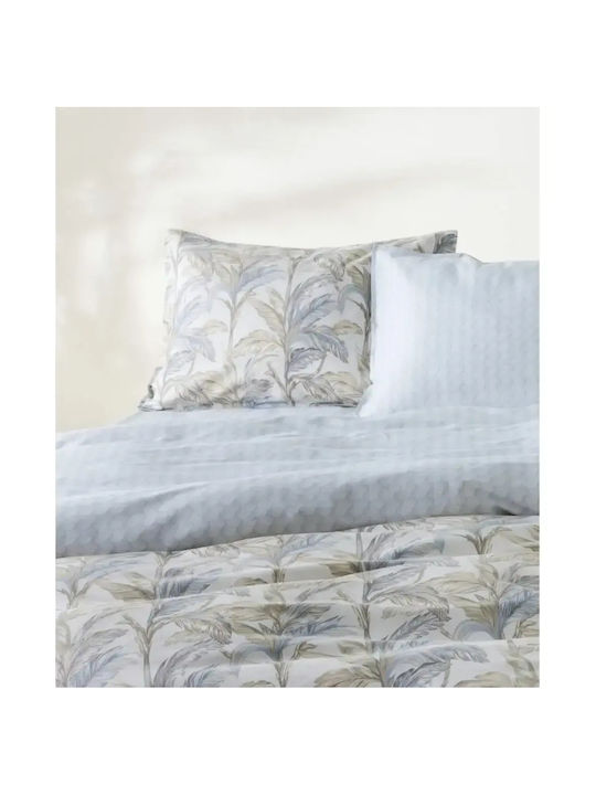 Kentia Kernel Κουβερλί Υπέρδιπλο Βαμβακοσατέν White-blue-beige 230x250cm