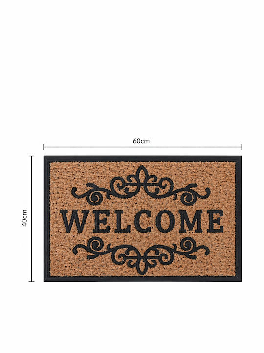 MRShome Doormat Entrance Made of Rubber Welcome 60x40cm