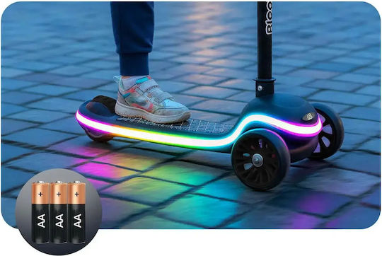 Ricokids Patinetă Copii Pliabilă Leddi cu 3 Roți Neagră