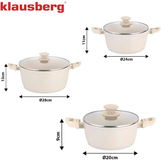 Klausberg Set Vase de Gătit din Aluminiu cu Strat Ceramic 6 Piese