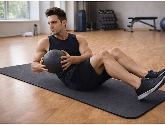 Verk Group Στρώμα Γυμναστικής Pilates Μαύρο (183x60cm)