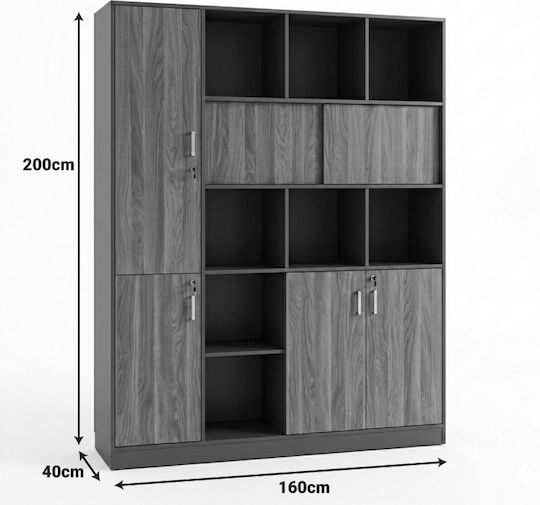 Bücherregal Bokanza Karydi-anthrakí 160x40x200cm