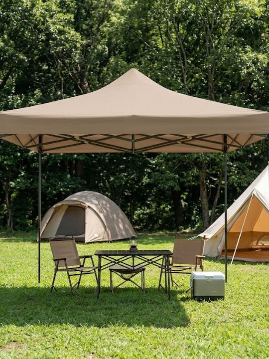 Megapap Foldable Garden Gazebo Bari Beige 3x3m