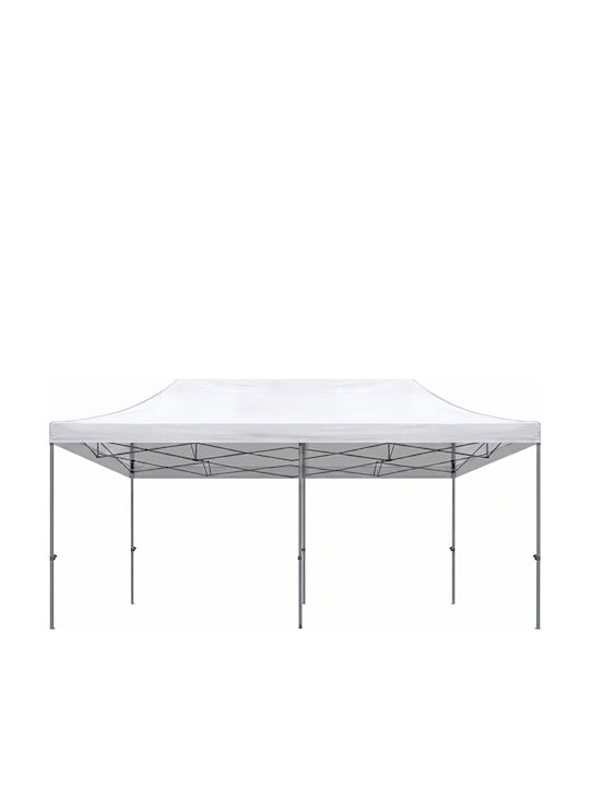 Megapap Zusammenklappbares Garten Gazebo Bari Weiß 3x6m