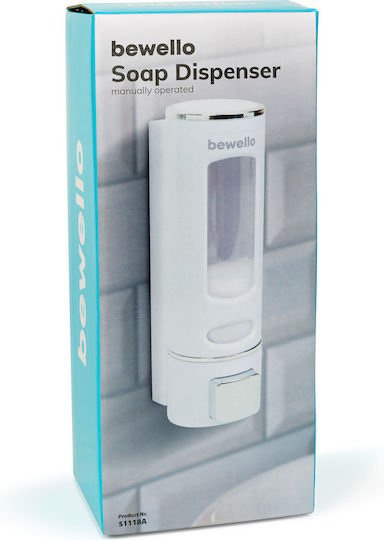 Dozator De Săpun Lichid 400ml Montaj Pe Perete Pompă Manuală Plastic Alb