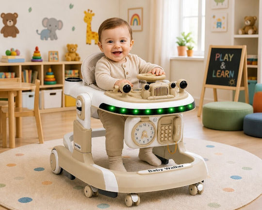 ForAll Baby Walker with Music for 6+ Months Beige