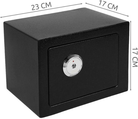 Seif Metalic de Securitate cu Cheie Include Set 3 Chei Protecție Împotriva Furtului Acces Neautorizat Dimensiune 23 X 17 X 17 Cm Grosime Ușă 3,5 Cm Perete 2 Mm Material Oțel Inoxidabil Include Elemente de Montare în Dulap pe Perete Negru