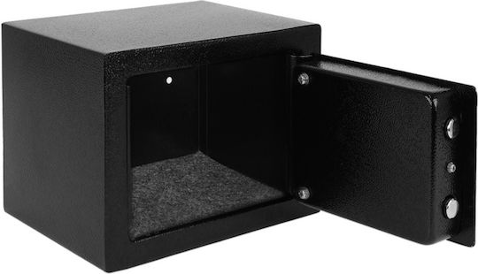 Seif Metalic de Securitate cu Cheie Include Set 3 Chei Protecție Împotriva Furtului Acces Neautorizat Dimensiune 23 X 17 X 17 Cm Grosime Ușă 3,5 Cm Perete 2 Mm Material Oțel Inoxidabil Include Elemente de Montare în Dulap pe Perete Negru