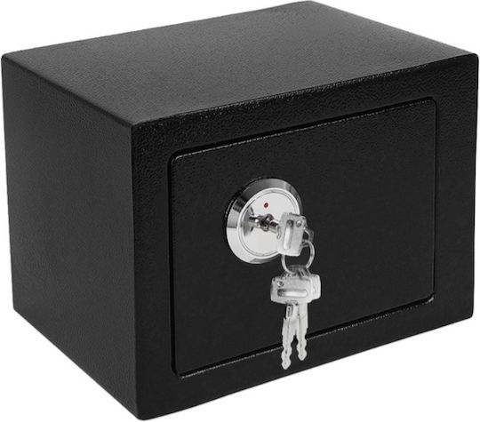 Seif Metalic de Securitate cu Cheie Include Set 3 Chei Protecție Împotriva Furtului Acces Neautorizat Dimensiune 23 X 17 X 17 Cm Grosime Ușă 3,5 Cm Perete 2 Mm Material Oțel Inoxidabil Include Elemente de Montare în Dulap pe Perete Negru