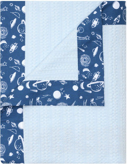 Kentia Nursery Swaddling Waffle Blue Blanket 70x100cm