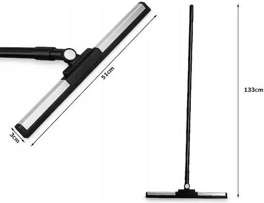 Black Water Broom & Window Cleaner 2 1 Telescopic Handle 131cm