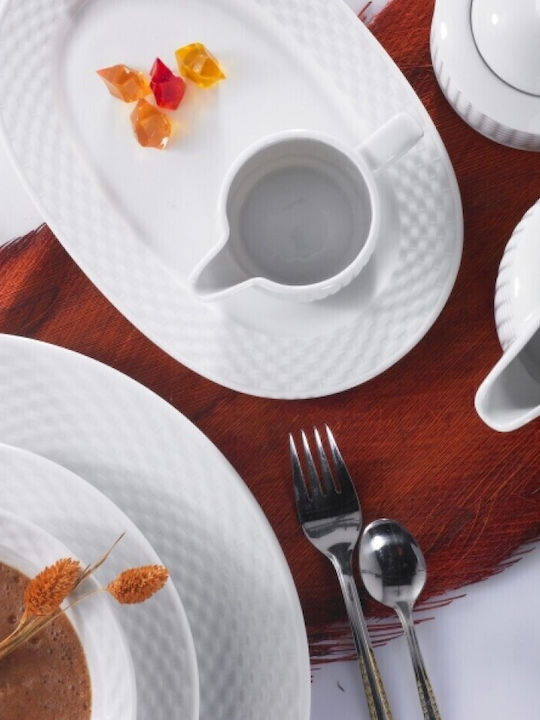 Cryspo Trio White Porcelain Dinnerware Set 44pcs