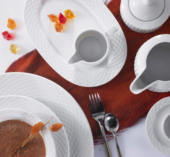 Cryspo Trio White Porcelain Dinnerware Set 44pcs Cryspo Trio White Porcelain Dinnerware Set 44pcs