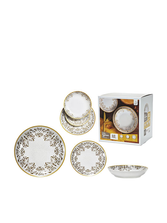 ArteLibre Gray Porcelain Dinnerware Set 18pcs