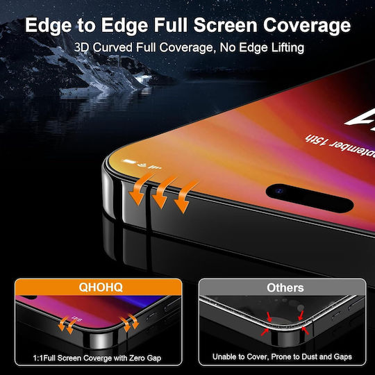 Qhohq Tempered Glass Apple Iphone 16 Screen Protection 9h+ Set 3 Pieces