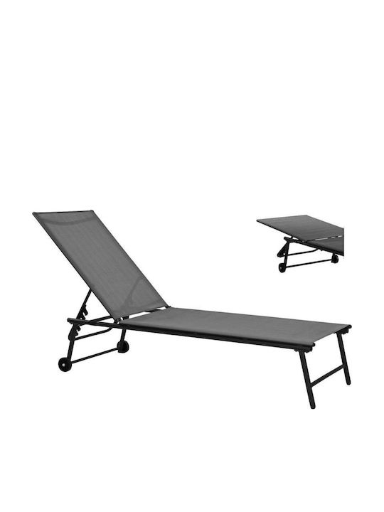 Градински Шезлонг 185x57x31см Сив