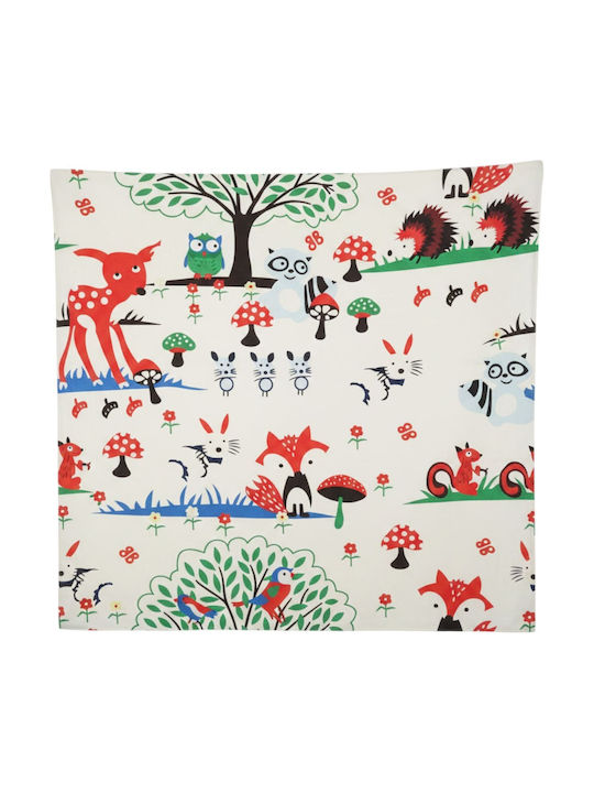 Queen Mother Weißes Fox&friends Kinderteppich 130x130cm