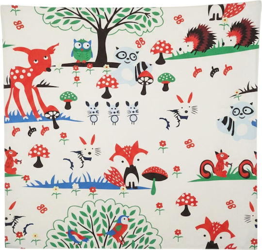 Queen Mother White Fox&friends Детски Килим Бял 130x130cm