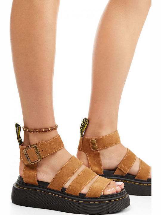 Flache Sandalen für Damen Flatforms in Braun Farbe