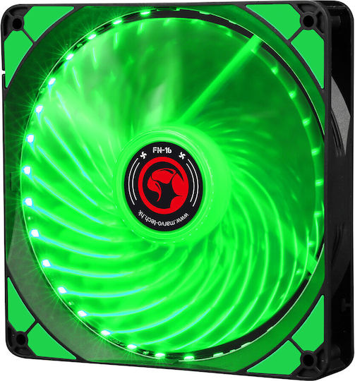 Marvo FN-16 Gehäuselüfter 140mm (1500rpm) mit grüner LED-Farbe