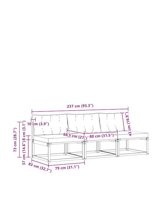 Canapea Tree-Seater De Exterior Din Lemn Cu Perne