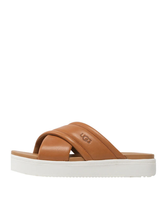 UGG Zayne Δερμάτινα Σανδάλια Καφέ