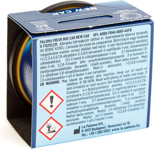 Paloma Fresh Box New Car Dezodorant Auto 25 G Suport Pentru Pahare