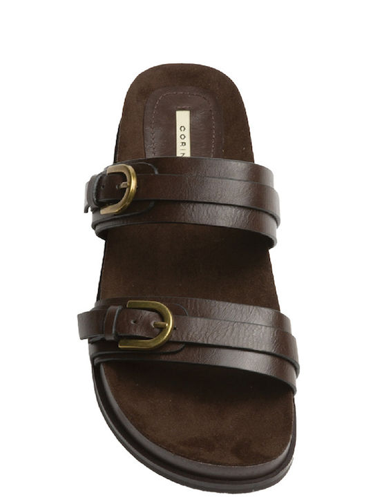 Γυναικεία Ανατομικά Σανδάλια Dark Brown Regular Fit