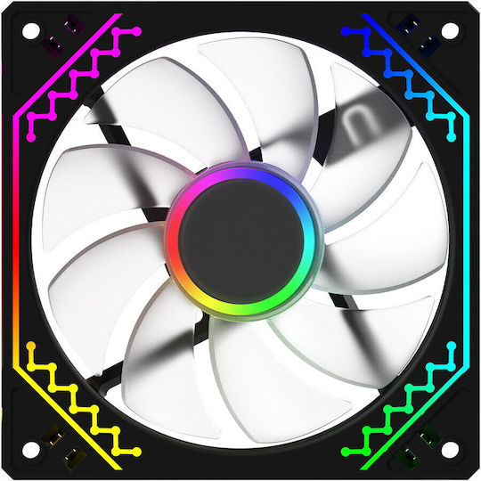 Aqirys Cetus Reverse Blade Ventilator Carcasă 120mm 1000rpm cu Iluminare ARGB Alb
