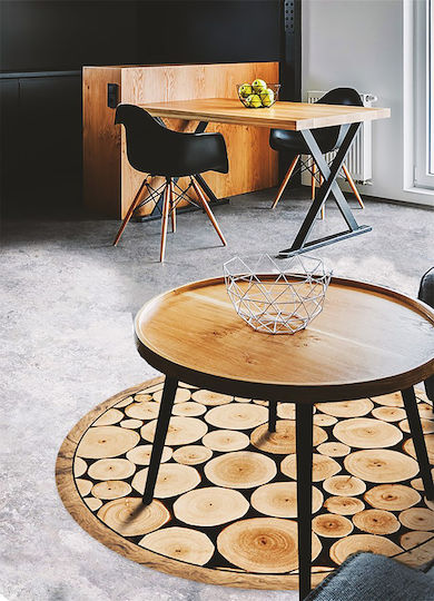 Rundes Vinyl-Teppich mit Design für Drehstuhl Schnitt des Rumpfes Ø 150 cm