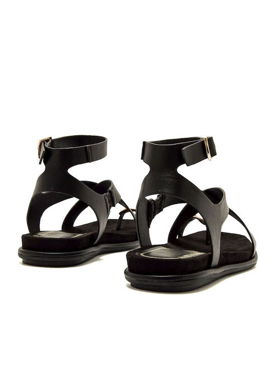 Flache Sandalen Für Damen Schwarz