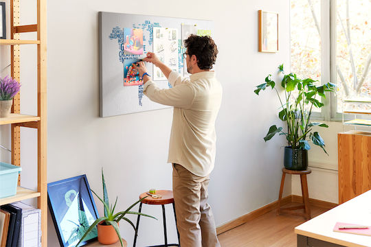 Dekorativer Kork Pinnwand Büro Karte Glückliche Wörter 120x80 cm