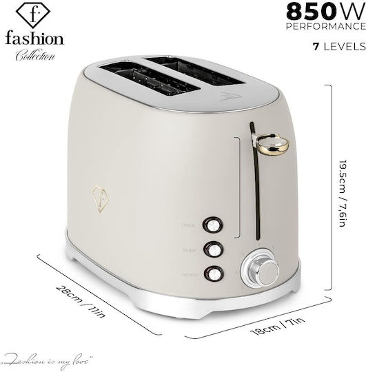Berlinger Haus Prăjitor de Pâine cu 2 Sloturi 850W Auriu