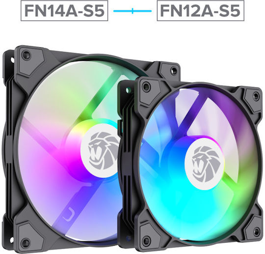 GameMax FN14A-S5 Case Fan 140mm (1400rpm) με ARGB Φωτισμό