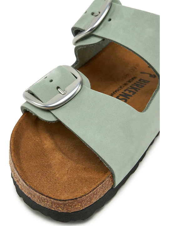 Arizona Big Buckle Δερμάτινα Γυναικεία Σανδάλια Πράσινα Narrow Fit
