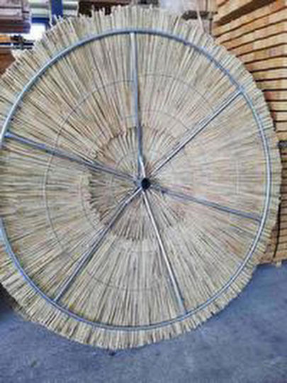 Professionelle Garten- und Terrassen-Sonnenschirm Geflecht Holz Braun 3x3m