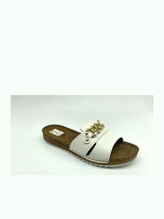 Women's Flat Sandals Anatomic in White Color