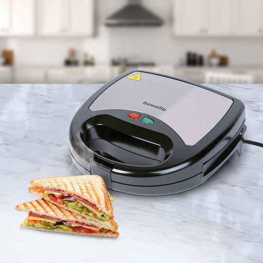 Aparat pentru Sandwich-uri cu Plăci Detașabile Antiaderente pentru 2 Sandvișuri 800W Negru