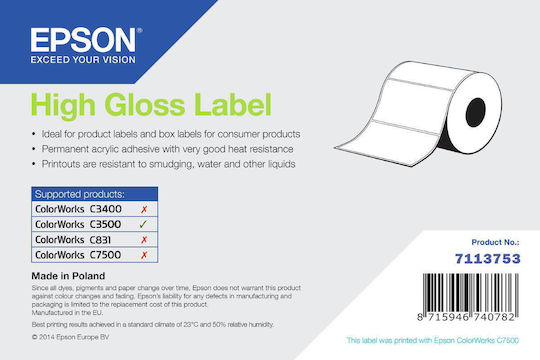 Epson High Gloss 610 Etichete Autoadezive pe Rolă 102x51mm