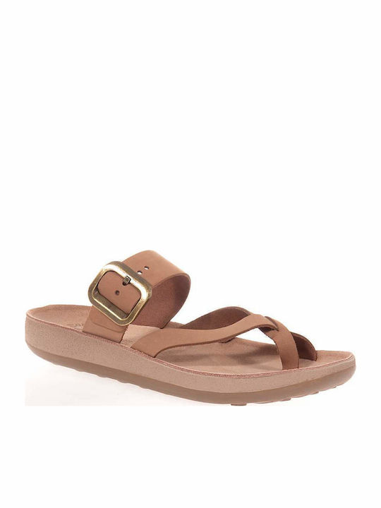 Fantasy Constantia Leather Women's Flat Sandals Cappucino