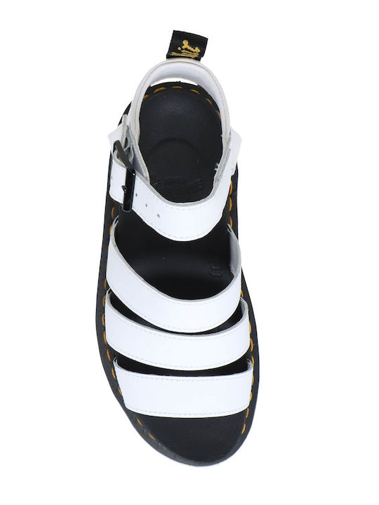 Vegan Blaire Women's Flat Sandals with Strap Flatforms in White Color